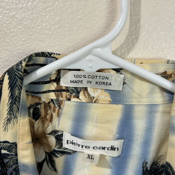 Vintage Pierre Cardin XL Hawaiin Tropical Summer button Up Collared Shirt - Picture 3 of 5